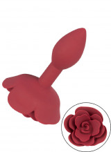 Rose Butt Plug - Cuneo Anale in Silicone con Butt Rose 10,7 x 3 cm. Rosso