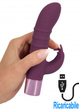 Rabbit Vibe - Vibratore Rabbit in Silicone 13 x 3,2 cm. Magenta Ricaricabile con USB