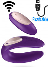 Satisfyer Double Plus Remote Vibratore per Coppia in Puro Silicone Ricaricabile USB con Telecomando