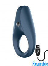 Satisfyer Rocket Ring Anello Fallico Vibrante in Silicone Blu Ricaricabile con USB