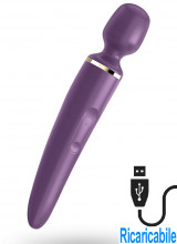 Satisfyer Wand-er Women Massaggiatore in Silicone Viola 34 x 5,5 cm. Ricaricabile con USB