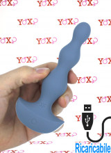 Satisfyer Lolli-Plug 2 Cuneo Anale Vibrante in Silicone 14 x 2,8 cm. Grigio Chiaro Ricaricabile USB