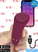 Satisfyer Sexy Secret Vibratore Indossabile Comandabile con APP 8 x 3,5 cm. in Silicone Magenta Ricaricabile USB