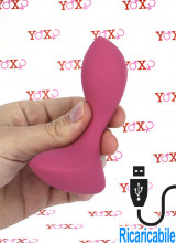 Satisfyer Backdoor Lover Cuneo Anale Vibrante in Silicone 10,5 x 3,3 cm. Magenta Ricaricabile USB