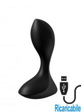 Satisfyer Backdoor Lover Cuneo Anale Vibrante in Silicone 13 x 3 cm. Nero Ricaricabile USB