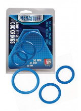 Set di 3 Anelli Fallici in Silicone BLU