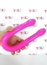 Dildo per Doppia Penetrazione in Puro Silicone Flessibile 43,8 x 3,5 cm.