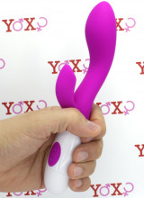 Vibratore Brighty rabbit fucsia in silicone con 30 vibrazioni 20 x 3,4 cm.