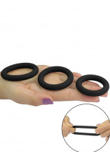 Set di Cockring in Silicone 3, 3,6 e 4 cm. Nero