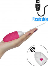 iJoy - Ovetto Vibrante Telecomandato Wireless 8 x 3,3 cm. Rosa Ricaricabile con USB
