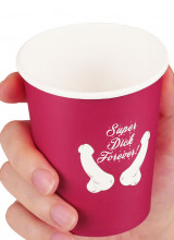 6 Bicchieri di Carta "Super Dick Forever" 26,6 cl. Fucsia