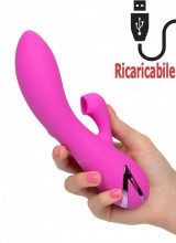 Vibratore Rabbit con Succhia Clitoride Ricaricabile USB in Silicone 12 x 3,75 cm.