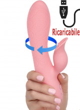 Vibratore rabbit rotante Pasadena in silicone rosa ricaricabile USB 21,5 x 3,75 cm.