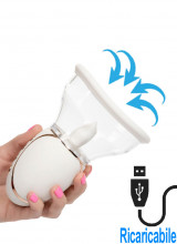Succhia e Lecca Clitoride in Silicone Bianco Ricaricabile con USB