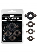 Anelli Fallici Kit di 4 Cockring 2,9 - 4,7 cm. Nero