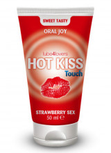 Lubrificante gel commestibile Hot Kiss alla fragola 50 ml.