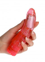 VIBRATORE JAMMY JELLY TRENDY GLITTER PINK 20,5 X 3 cm