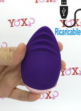 Conchiglia stimola clitoride in silicone viola ricaricabile USB 10,3 x 5,6 cm.