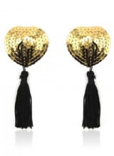 BURLESQUE - PASTIES COPRICAPEZZOLI "FRENCH" A FORMA DI CUORE Oro