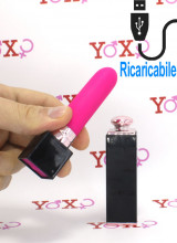 Mini Vibratore Bullet a Forma di Rossetto Ricaricabile con USB 10 x 3 cm.