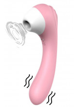 Succhia Clitoride con Impugnatura Vibrante in Puro Silicone Rosa 18,4 x 3,7 cm.