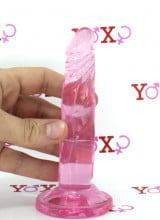 Fallo Realistico in Jelly Morbido e Flessibile Rosa 14,5 X 3 cm.