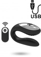 We Love - Vibratore per Coppia in Puro Silicone con Telecomando Wireless Ricaricabile USB Nero