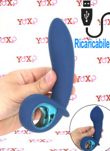 Vibratore per Uomo e Donna Gonfiabile in Silicone 16 x 3,5 cm. Blu