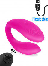 Roomie - Vibratore per Coppia con Telecomando Wireless 9 x 2 cm. in Silicone Rosa Ricaricabile USB