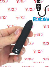 Mini Vibratore Bullet Impermeabile 9 x 1,8 cm. Nero Ricaricabile USB