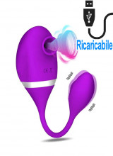 Succhia Clitoride con Ovetto Vibrante Viola Ricaricabile USB