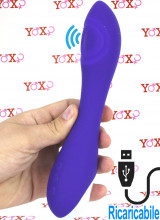 Vibratore G-Spot in Silicone Flessibile con Pulsazione 20,5 x 4 cm. Ricaricabile USB Viola