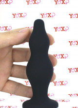 Willendorf - Cuneo Anale Progressivo 12 x 4 cm. in Silicone Nero