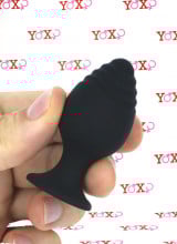 Steps S - Cuneo Anale con Punta Progressiva 6 x 3 cm. in Silicone Nero