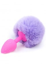 Cuneo Anale in Silicone con Coda Bunny Lilla 7 x 3 cm.