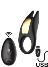 Keylo - Anello Fallico Vibrante in Silicone 5 cm. con Telecomando Wireless Nero Ricaricabile USB