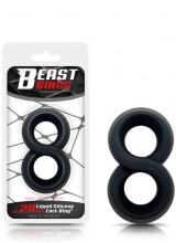 Double Penis Ring - Cockring Doppio in Silicone Morbido ed Elastico Nero