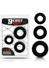 Beast Rings 3-Pack - Set di 3 Anelli Fallici in TPR 4, 4,8 5,6 cm. Nero