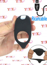 Hunter - Anello Vibrante in Silicone con Stimolatore Clitoride e Perineo Nero