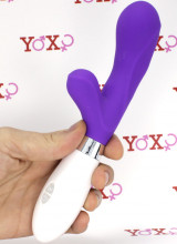 Vibratore rabbit in silicone viola 21,6 x 3,4 cm.