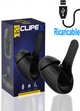 Clipex - Masturbatore Vibrante Regolabile in Silicone Ricaricabile USB Nero