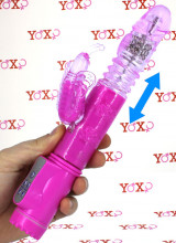 Vibratore Rabbit con Spinta 24 x 3,5 cm. Fucsia