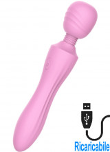 Pink Lady Massaggiatore in Silicone 21,6 x 4,2 cm. Rosa Ricaricabile con USB