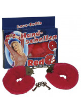 Manette "Love-Cuffs" Rosso In Metallo Rivestite In Peluche