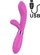 Vibratore Rabbit Jingle Fiesta in Silicone 20 x 3,5 cm. Rosa Ricaricabile