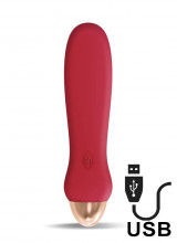 Vibratore Luxo in Silicone 11,5 x 3 cm.Ricaricabile USB Rosso