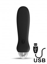 Vibratore Luxo in Silicone  11,5 x 3 cm Ricaricabile con USB Nero