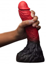 Lycan - Dildo di Licantropo con Aggancio Universale 26,6 x 5 cm. Rosso e Nero