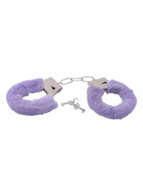 Manette "Love-Cuffs" Porpora In Metallo Rivestite In Peluche