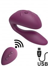 Novak - Vibratore per Coppia con Telecomando Wireless 8,6 x 3,8 cm. in Silicone Magenta Ricaricabile USB